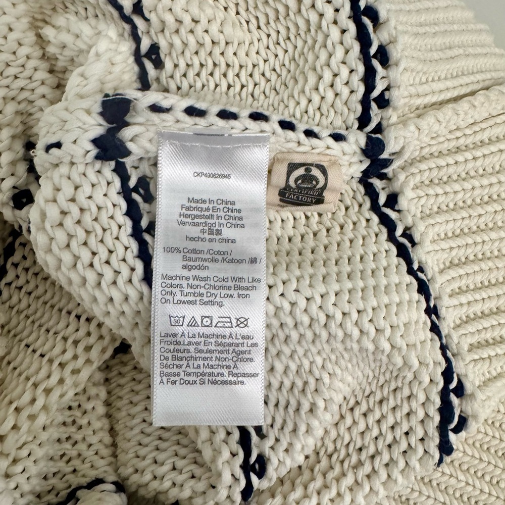 Madewell White and Navy Striped Long Sleeve Cotton Crewneck Sweater Size:M - Picture 12 of 12